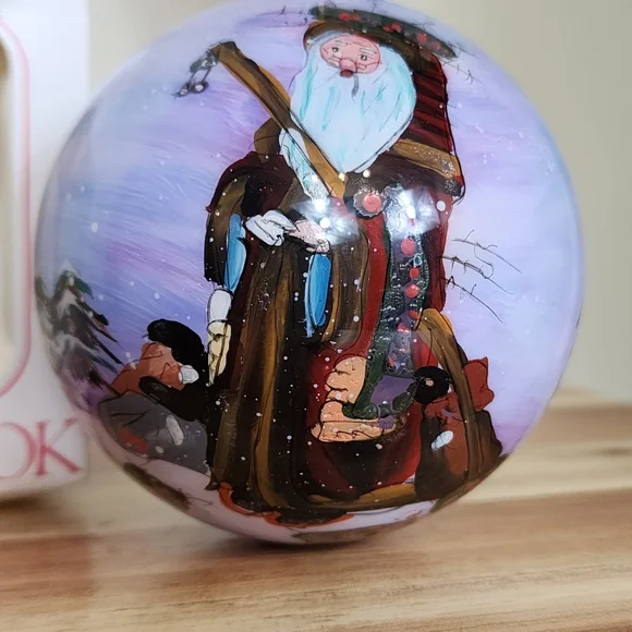 ALDERBROOK Hand Painted Old World Santa Christmas Ball Ornament - Picture 2 of 11